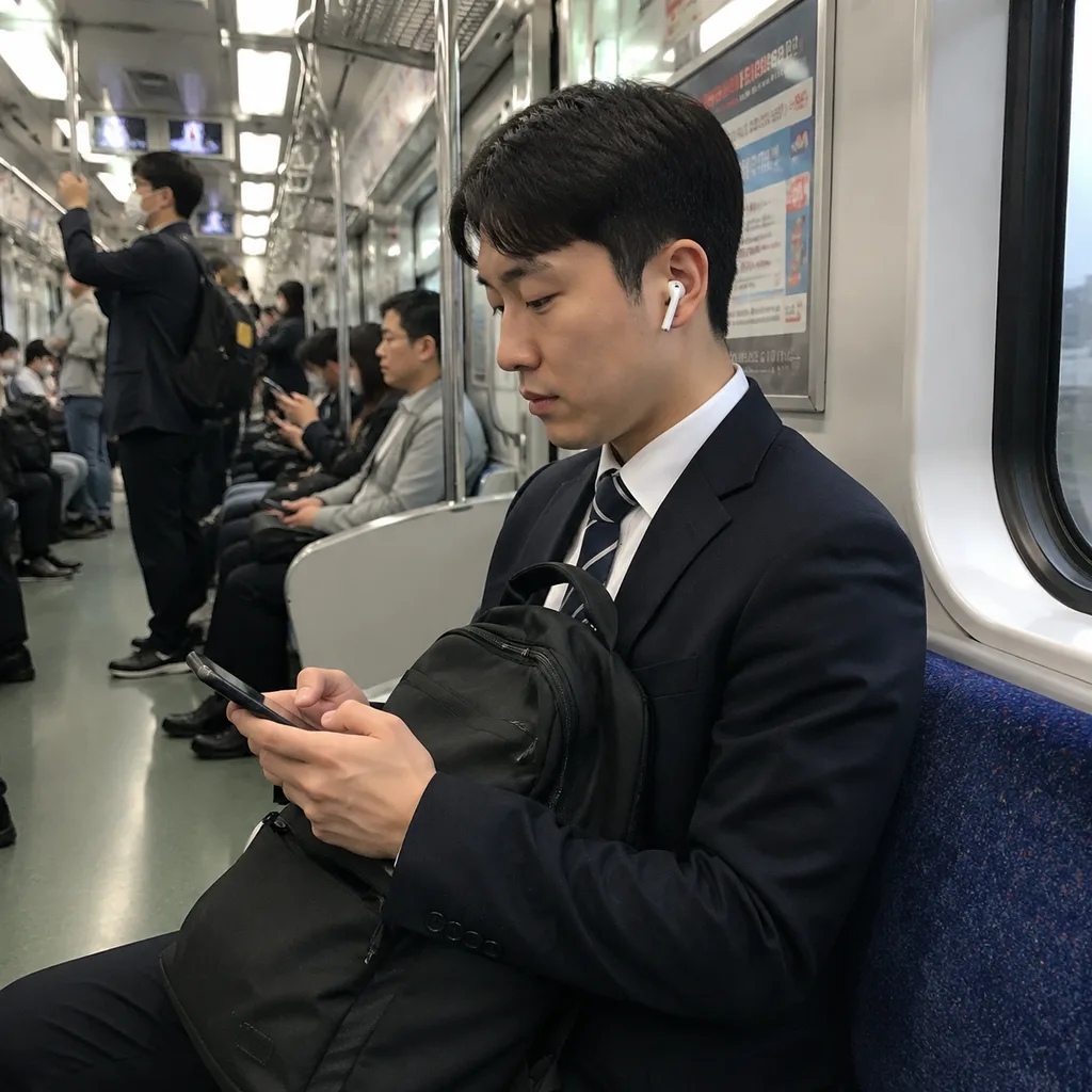 출퇴근길에 오디오북을 듣는 사람