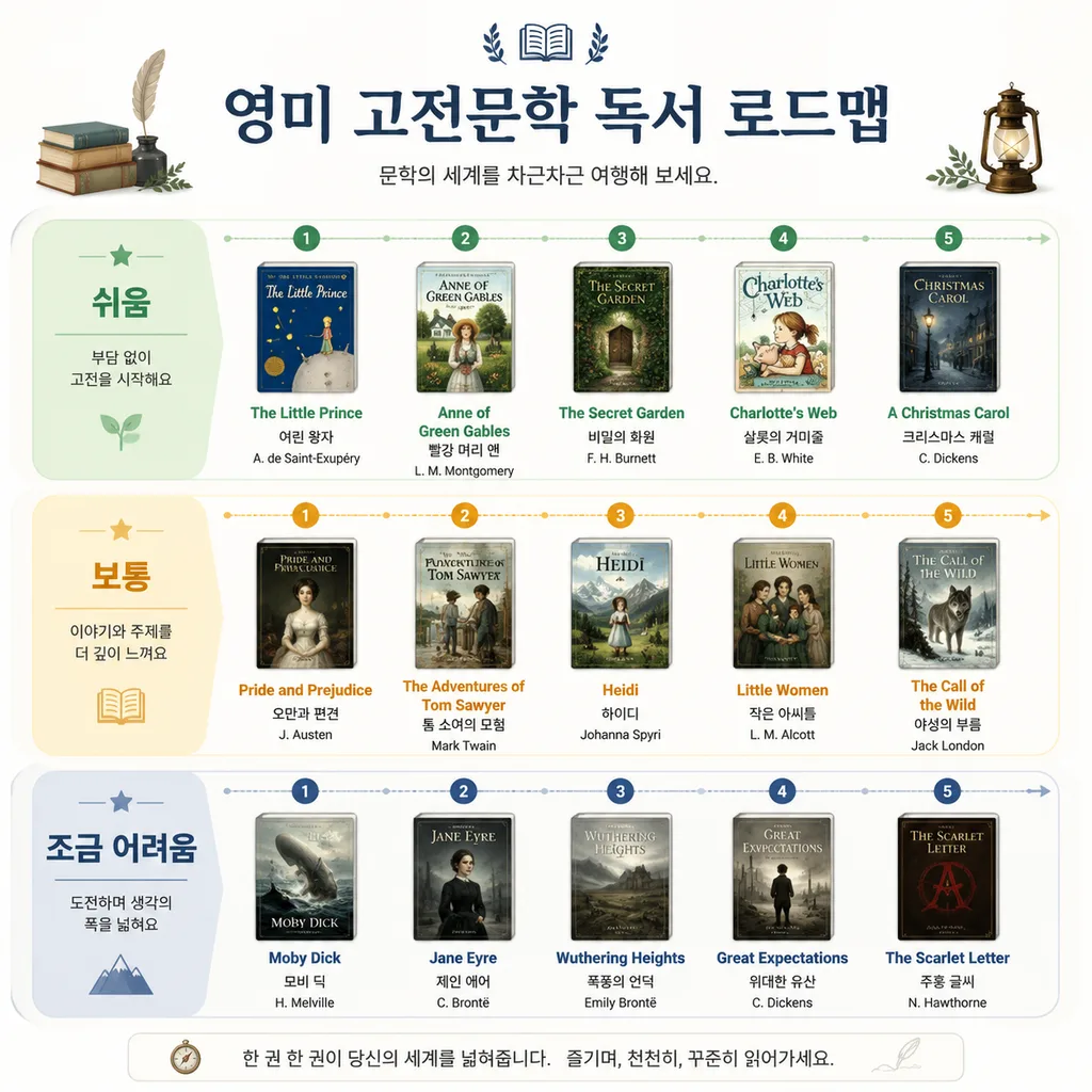 영미 고전문학 입문자를 위한 난이도별 읽기 순서
